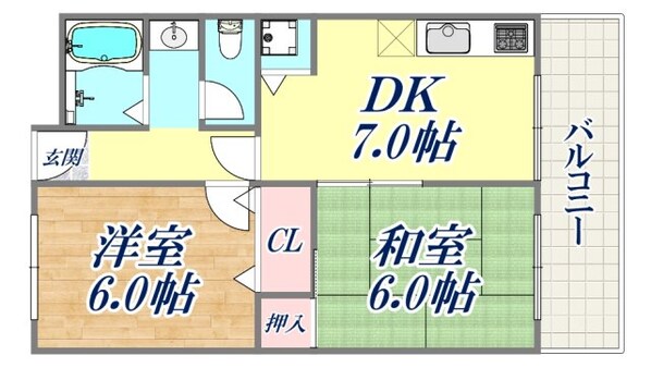 西芦屋グリーンハウスの物件間取画像